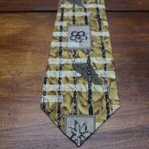 GEOFFREY BEENE ITALIAN SILK NECKTIE LINED GORGEOUS!!! BOTANICALS